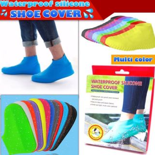 Waterproof silicone shoes cover ซิลิโคนหุ้มครอบรองเท้ากันน้ำ กันฝน พกพาสะดวก เมื่อฝนตกนำมาหุ้มรองเท้าเดินลุยน้ำได้