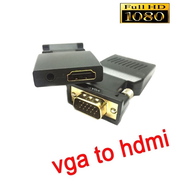 1080P VGA to H DMI Video Converter Adapter with Mini USB Power Cable 3.5mm Audio Cable vga2h dmi for HDTV DVD PC