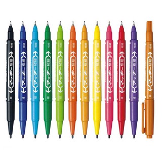 ZEBRA ซีบร้า MO-120 ปากกาเคมี2หัว Paint Marker ปากกาเพ้นท์ หลากสี