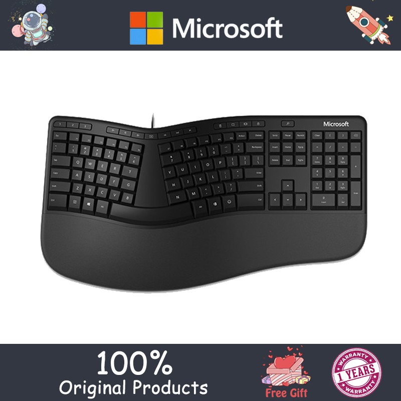 Microsoft ergonomic desktop keyboard wired home office