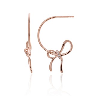 Jewelry Buffet Love Tied Ribbon Rose Gold Earring