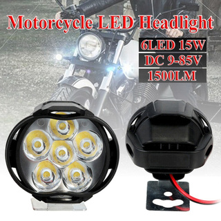 ไฟตัดหมอก ไฟสปอตไลท์ LED 6 ดวง 6500K 1000LM สีขาว สําหรับรถจักรยานยนต์ สกูตเตอร์ 2 ชิ้น