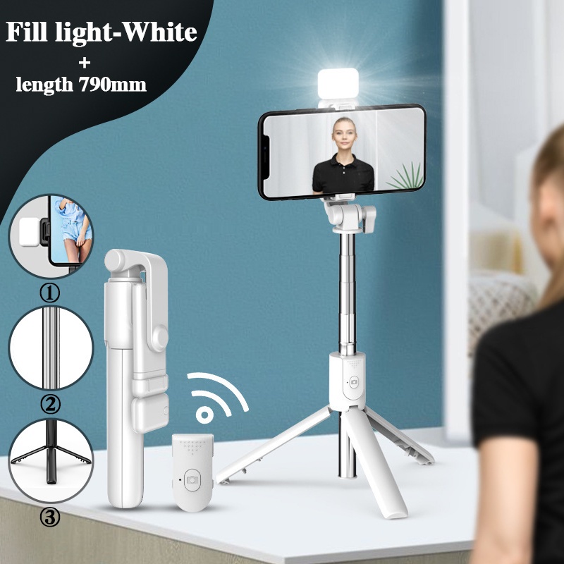 Shopee Thailand - ?In stock?Phone stand with light Bluetooth selfie stick LED 3 in 1 tripod with selfie stick with remote selfie stick rotates 360min