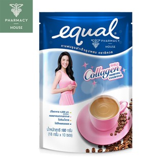 Equal อิควล กาแฟปรุงสำเร็จรูปผสมคอลลาเจน 180 กรัม (10 ซอง)