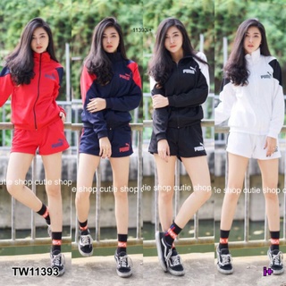 Set 2 ชิ้น เสื้อแจ็คเก็ต มาคู่กับกางเกงขาสั้น ผ้าวอมสกรีนลายแบรนด์