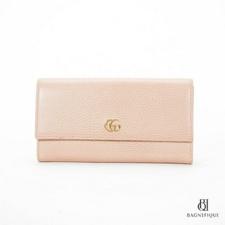 GUCCI SARAH WALLET LONG PINK CALF GHW