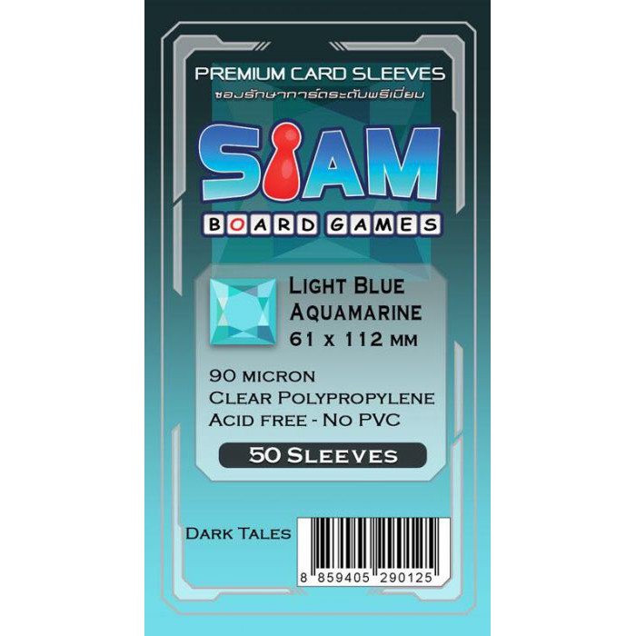 ซอง ซองใส ซองใส่การ์ด สยามบอร์ดเกมส์ Siam Board Games Premium Card Sleeve Light Blue Aquamarine 61x1