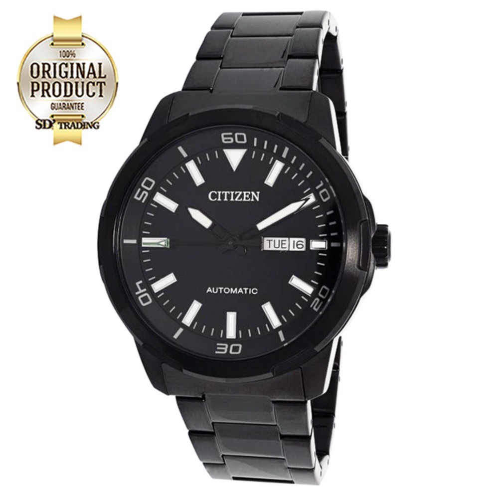 CITIZEN Men's Automatic Stainless Steel Watch รุ่น NH8375-82E - BlackPVD รมดำ