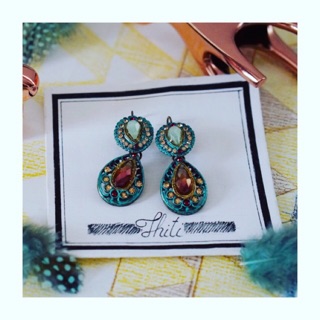 Blue floral earring