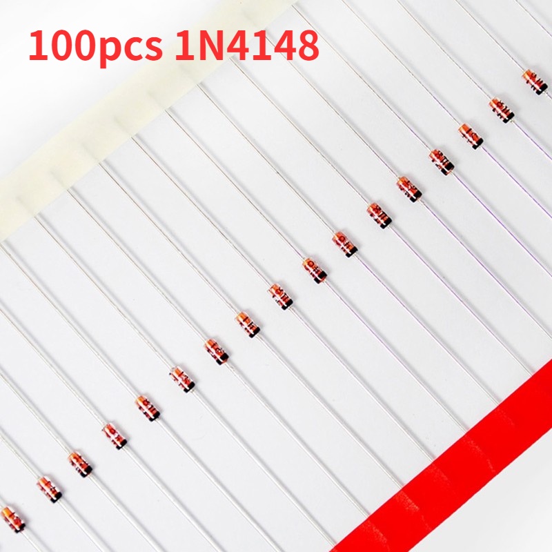ไดโอดสลับสัญญาณ ขนาดเล็ก 1N4148 Axial 100V 1A DO-35 (DO-204AH) IN4148 1N IN 4148 100 ชิ้น