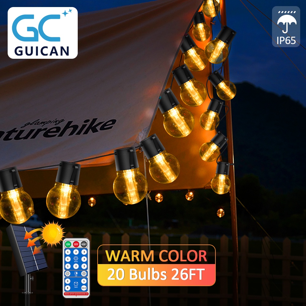 ไฟปิงปองS14 / G50 หลอดไฟ LED 8เมตร 20ดวงไฟตกแต่งกลางแจ้ง ลูกแก้วไฟคริสต์มาสโคมไฟปักสนามไฟตกเเต่งไฟแต