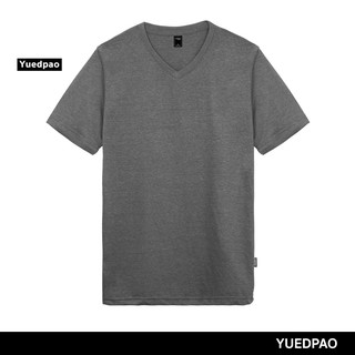 เสื้อยืดสีขาวYuedpao ยอดขาย No.1 รับประกันไม่ย้วย 2 ปี ผ้านุ่ม เสื้อยืดเปล่า เสื้อยืดสีพื้น เสื้อยืดคอวี_สีเทาดิน