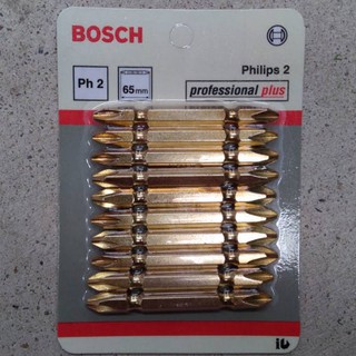 ดอกไขควงใส่สว่าน BOSCH PH2 65 มม.(แพ็ค10 ดอก) ดอกไขควงสีทอง ดอกไขควงสองปลาย ดอกไขควงแฉก ดอกไขควงใส่สว่านไฟฟ้า ดอกไขควงไฟ