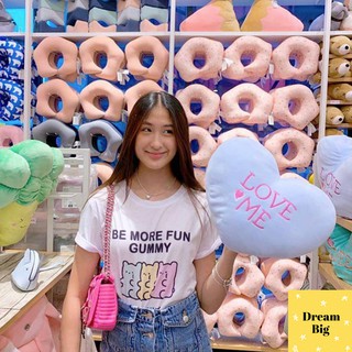 Live301# เสื้อขาว “กั่มมี่แบร์” S-XXL อก 32-50 สไตล์เกาหลี Dream Big Tshirt โอเวอร์ไซน์ สาวอวบใส่ได้ สีขาว คอกลม เเฟชั่น