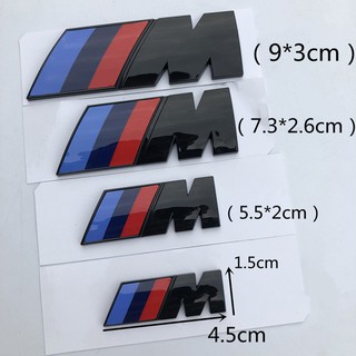 สติกเกอร์โลโก้โลหะ 3D สําหรับติดตกแต่งรถยนต์ BMW M emblem 5 series 3 series