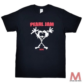 tshirtเสื้อยืดคอกลมฤดูร้อนWqds เสื้อยืดลําลอง แขนสั้น คอกลม พิมพ์ลาย Pearl Jam Alive Rockband Rock Band สไตล์สตรีท คลาสส