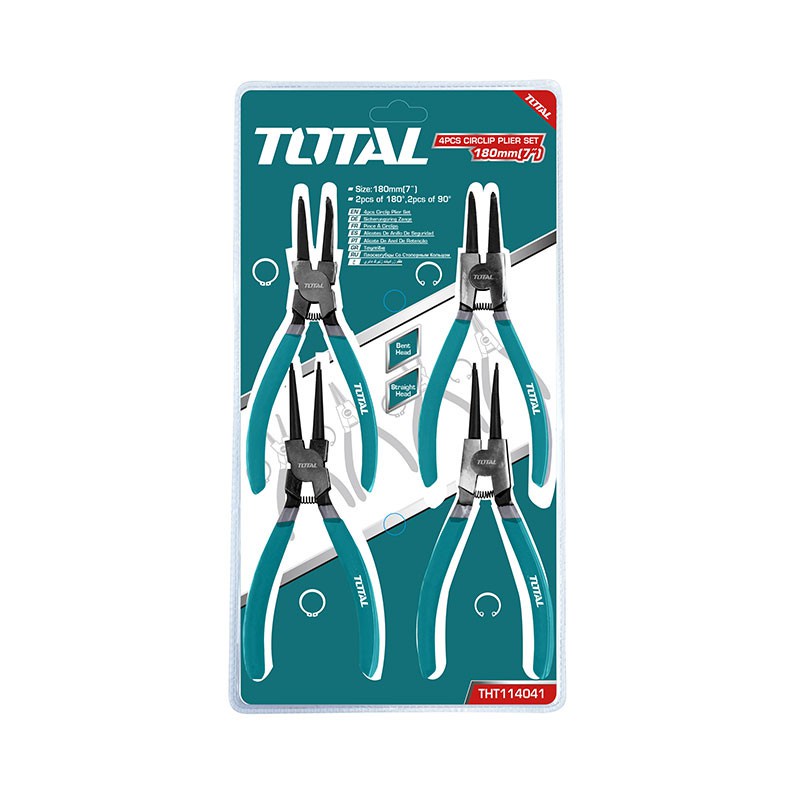 🎉แท้ ส่งไว🎉TOTAL คีม คีมหนีบ ถ่าง ชุดคีมหนีบ-ถ่าง 4 ตัวชุด ขนาด 7 นิ้ว TOTAL รุ่น THT114041