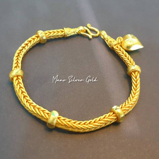 สร้อยข้อมือทองเคลือบแก้ว B33 หนัก 1 บาท ทองสวย ทองเคลือบแก้ว สร้อยข้อมือทองไมครอน สร้อยข้อมือทองสวย