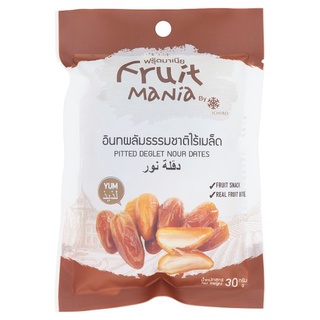 ✨ขายดี✨ ฟรุ๊ตมาเนีย อินทผาลัมธรรมชาติไร้เมล็ด 30กรัม Fruit Mania Pitted Deglet Nour Date 30g