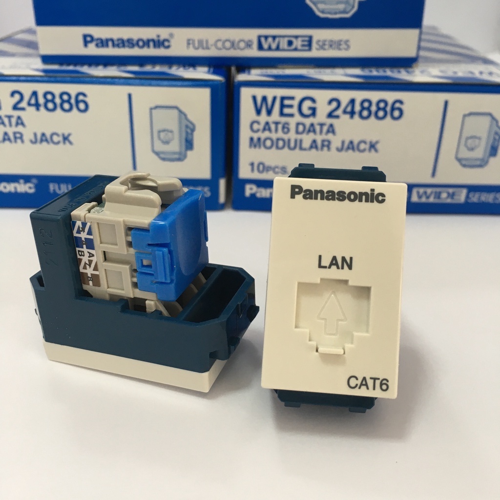 เต้ารับคอมพิวเตอร์ CAT 6E ENHANCED CAT 6E DATA MODULAR JACK รุ่น WEG24886 "PANASONIC" *** ราคาต่อ1ชิ
