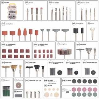 ชุดดอกสว่านไฟฟ้า ก้านโรตารี่ สําหรับขัดแกะสลัก 150 ชิ้น