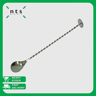 NTS Bar Spoon ช้อนบาร์สแตนเลส ช้อนค็อกเทล สำหรับคนเครื่องดื่ม ด้ามจับหัวแบน ขนาด 28 Cm. รุ่น BRS11FH