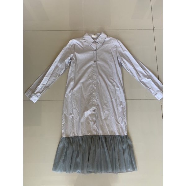 ชุดเดรสสีเทาป้ายHISO