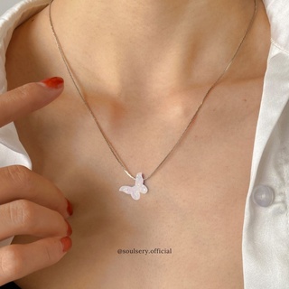 สร้อยคอผีเสื้อ White Butterfly Charm Necklace