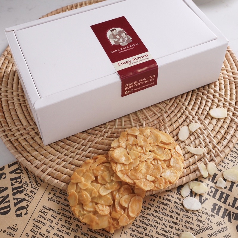 Crispy Almond อัลมอนด์อบกรอบแบบแผ่น Almond tuiles อัลมอนด์ตูเล