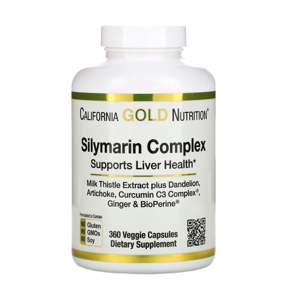 *บำรุงตับ ล้างสารพิษตับ* California Gold Nutrition Silymarin Complex Liver Health 360 Capsules (exp.10/24)