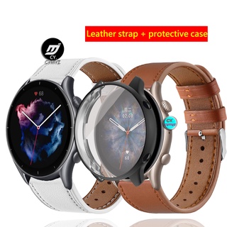 เคส amazfit GTR 3 Pro สายรัด สายหนัง สายรัดข้อมือกีฬา เคส amazfit GTR 3 Pro เกราะป้องกัน เคส TPU นิ่ม เคสกันกระแทกแบบเต็มหน้าจอ