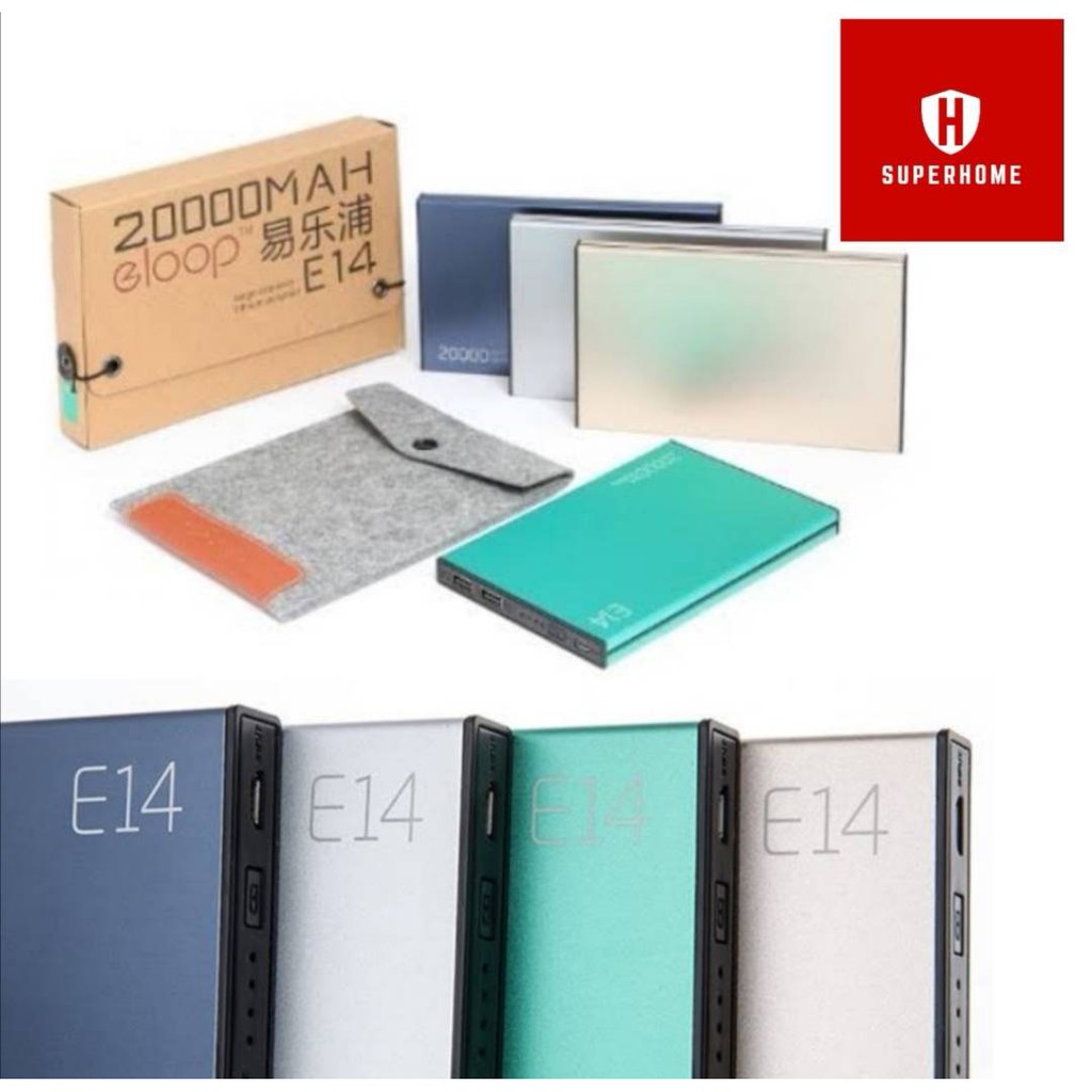 Eloop E14 แบตสำรอง 20000mAh แถมฟรี ซองผ้า สายชาร์จ แท้100%