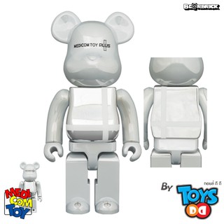 Be@rbrick 400% &amp; 100% Medicom Toy Plus White Chrome