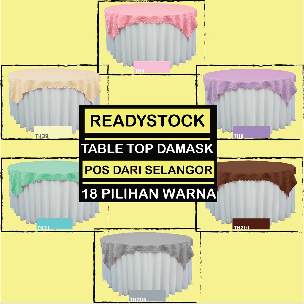 TABLE TOP DAMASK, SQUARE MAT เท่านั้น, TABLECLOTH, 63" X 72" (5FT X 6FT) X 1PCS เท่านั้น
