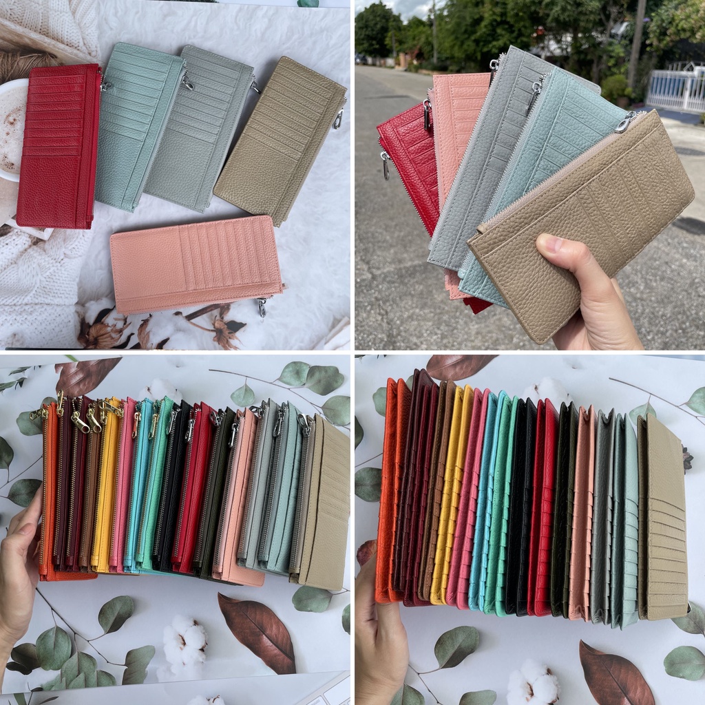 🎀 กระเป๋าสตางค์หนังวัวแท้ 🎉 Wallet  กระเป๋าบัตร Card Holder S8-87