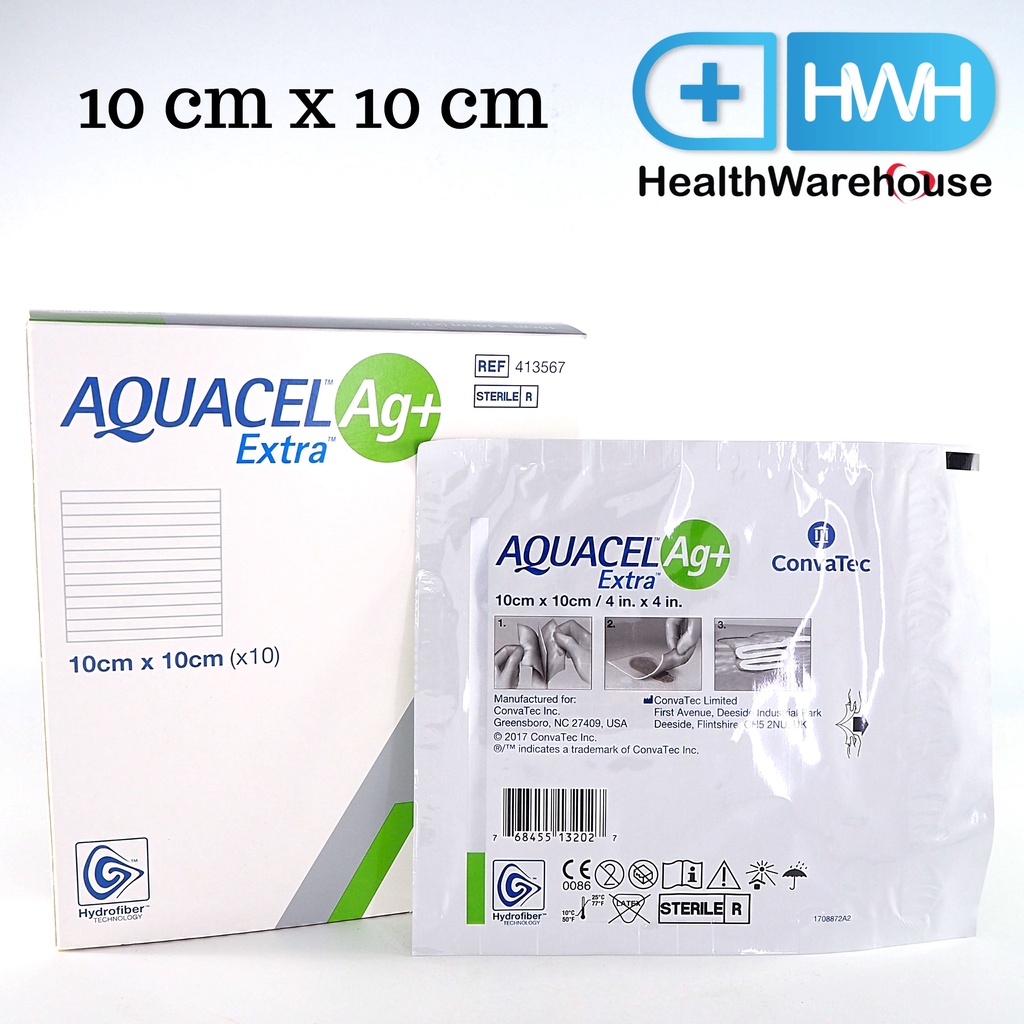 Aquacel Ag+ Extra 10 cm x 10 cm แผ่นแปะแผลกดทับ (สินค้าหมดอายุเดือน 12/2023)