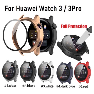 เคส Huawei Watch 3 / Huawei Watch 3 Pro Case Tempered Glass+PC Full Protection Huawei Watch 3 Case Smartwatch Screen Protector