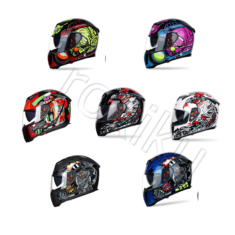 หมวกกันน็อค แว่น2ชั้น JieKai เต็มใบ （M L XL）A1–A14