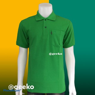 เสื้อโปโลสีเขียวเข้ม เป็นเขียว กสิกร เนื้อผ้านุ่มสวมใส่สบาย Geeko เสื้อตรากวาง เสื้อโปโล สีเขียวกสิกร เบอร์36