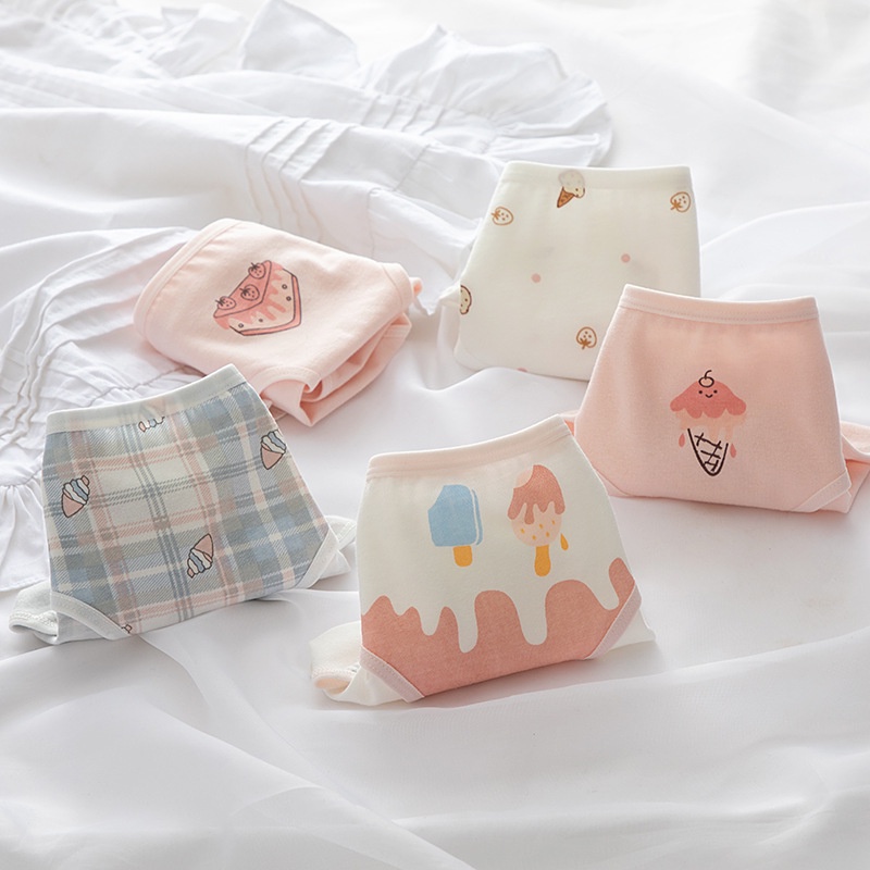 🍉AA86 Shop🍉 กางเกงชั้นใน ผ้าฝ้าย สําหรับผู้หญิงลายน่ารัก สีชมพู พร้อมส่ง