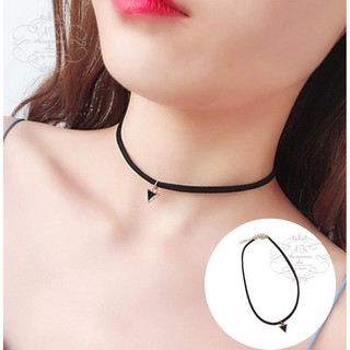 โชคเกอร์ Choker จี้สามเหลี่ยม ชามัวเส้นเล็ก