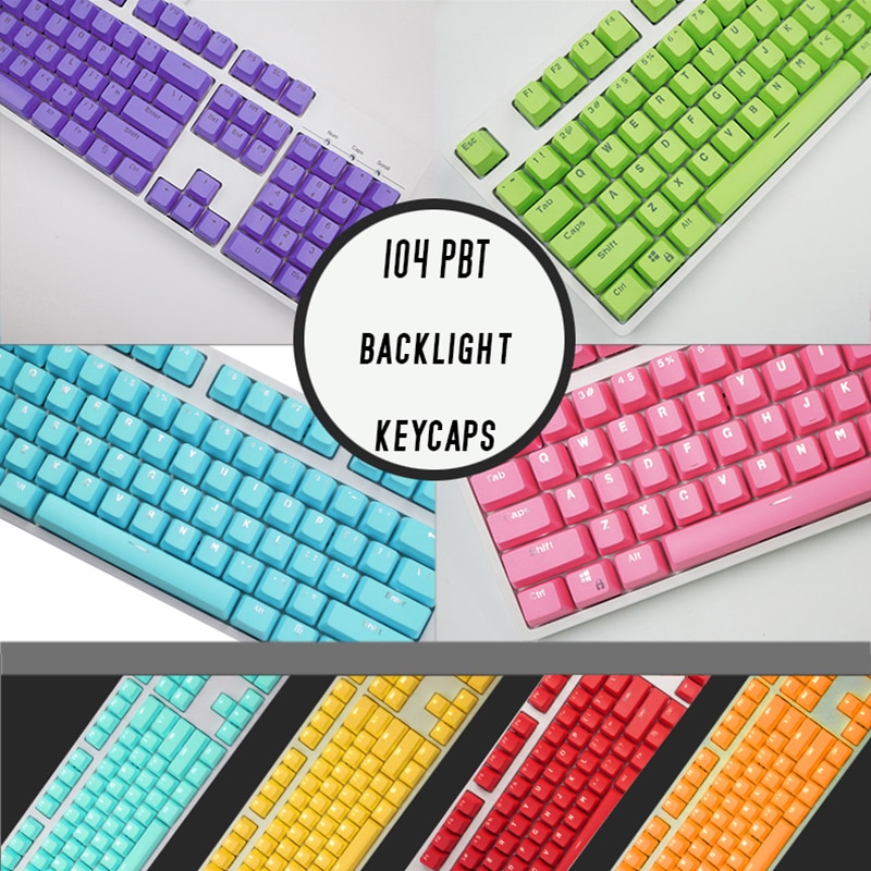 PBT ภาษาอังกฤษ Languag108 Keyscaps ปุ่มหลากหลายสี Choices สําหรับ Cherry MX คีย์บอร์ด Key Cap Switch