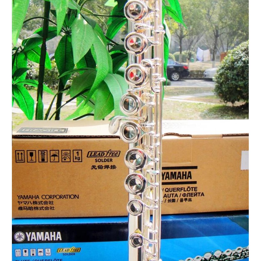 Yamaha YFL-211SL รุ่นขลุ่ยแท้ C Key E แยก 16 หลุมปิดเครื่องดนตรีขลุ่ยชุบเงิน