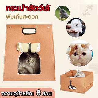 Pets home กระเป๋าสัตว์เลี้ยง กระเป๋าเป้ใส่แมว กระเป๋าสะพายสัตว์เลี้ยง2in1กระเป๋าแมว ระบายอากาศดี น้ำหนักเบา จัดส่งจากปร