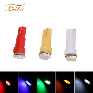 Leites 1pcs แผง LED T5 หลอดไฟ LED Gauge 5050 1SMD แผงหน้าปัดหลอดไฟสำหรับรถยนต์รถจักรยานยนต์ 12V สีขาวสีฟ้าสีแดงสีเหลืองสีเขียว