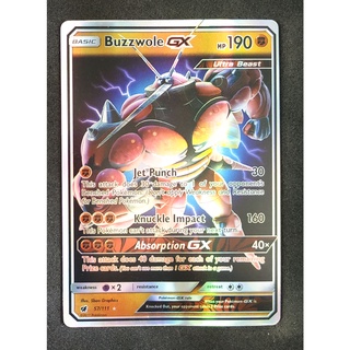 Buzzwole GX 57/111 มัสชิบูน Pokemon Card (Matt Shadow Series) ภาษาอังกฤษ