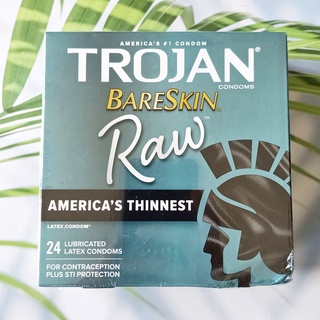 โทรจัน ถุงยางอนามัย Condoms Bareskin Raw Lubricated 5, 10 or 24 Count (Trojan®) คอนดอม