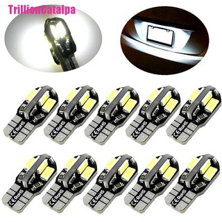 [Trillion] หลอดไฟ LED 8 ดวง T10 194 168 W5W 5730 SMD สีขาว สําหรับติดด้านข้างรถยนต์ 10 ชิ้น