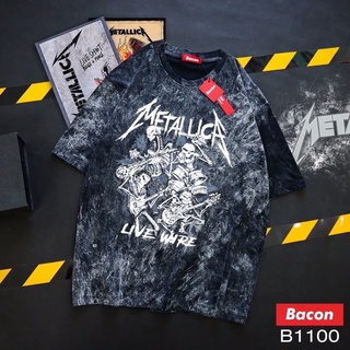 เสื้อยืดผ้าฟอก ป้ายBacon Oversize งานผ้า Cotton 100% ชาย-หญิง