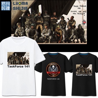 ขายดี!Roman Timejet Call of Duty Task Force 141 ราคา Ghost Soap Game เสื้อยืดชายแขนสั้น StudentS-5XL